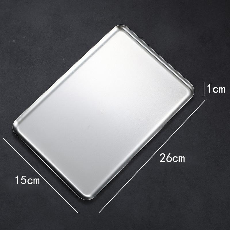 Rectangular 304 Stainless Steel Plate Barbecue Plate Hot Pot Buffet Tray Square Snack Dessert Trays Kitchen Cook Accessories