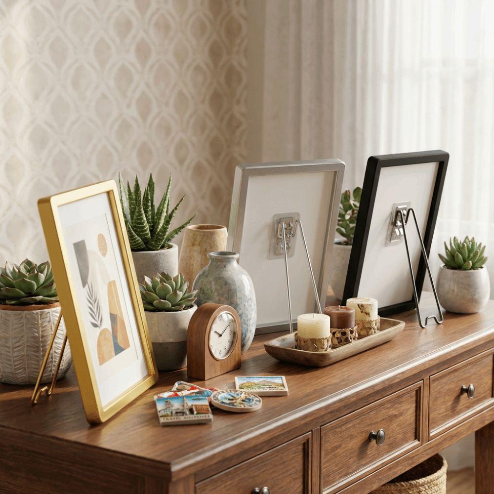 Adjustable Photo Frame Stand Stainless Steel Easel Back Stand Picture Frame Bracket Home Decor