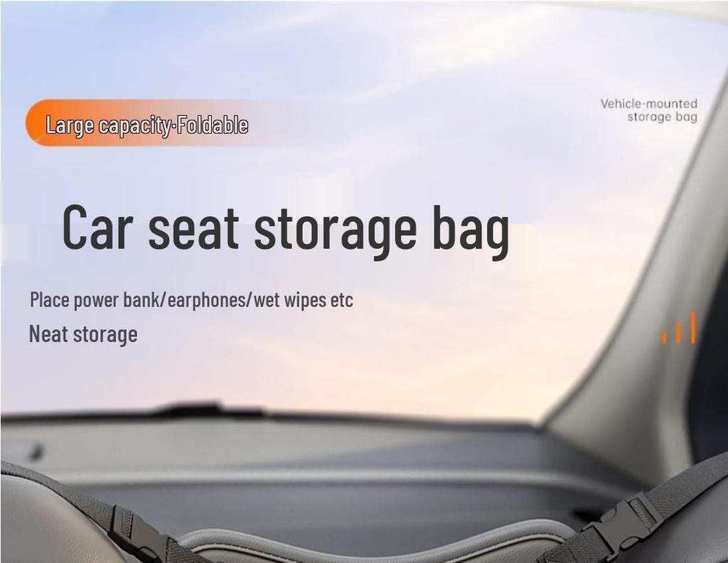 Car Seat Back Organizer with Tray & Tissue Box