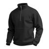 Mens Waffle Knit High Neck Half-Zip Pullover Hoodie Loose Fit Casual Outdoor Long Sleeve Sweatshirt