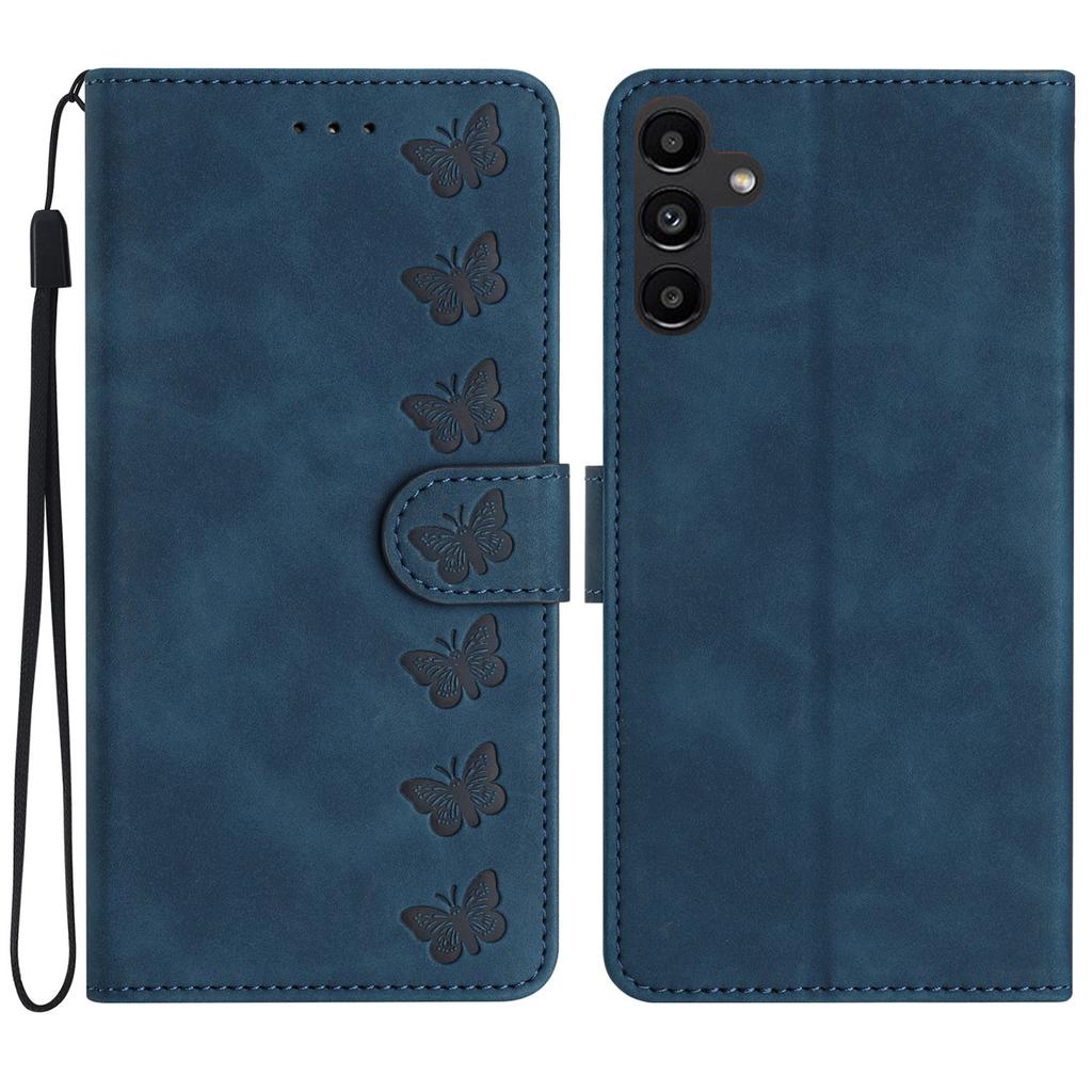 For Samsung Galaxy A55 5G Case Butterfly Imprinted Leather Anti-Scratch Phone Shell