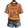 Women's Casual Halloween Printed Pullover T-Shirt Top
