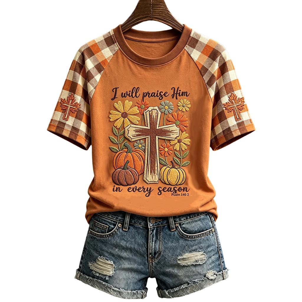 Women's Casual Halloween Printed Pullover T-Shirt Top
