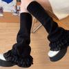 Multi-layer Lace Trim Flared Y2K Sexy Lolita Cute Girl Soft Mid-Calf Breathable Daily Solid Color Polyester Knitted Leg Warmers
