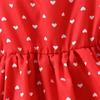 Dress For Girls 1-8Y Birthday Korean Style Fashion Lace Trim Heart Pattern Dress with Matching Bag