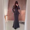  Cross-border European and American Autumn New Cardigan Button Suit Socialite Long-sleeved Top Hip Skirt Women's Clothing