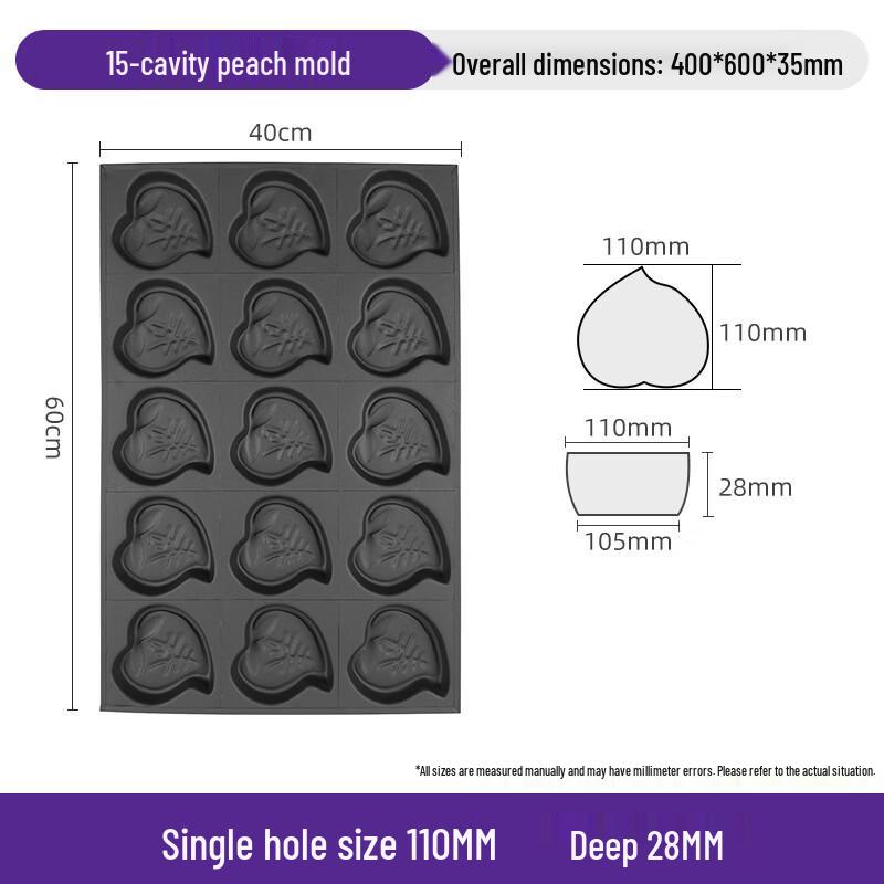 Non-Stick 15-Cavity Longevity Peach Cake Mold Regular Coated