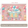 2D Gender Reveal Teddy Bear Tapestry, Pink Blue Balloon Baby Shower Decor