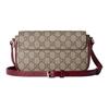 Gucci Double G Logo Cat Detail Coated Fabric Mini Shoulder Bag Women shoulder bag Deep-Red Brown 818764-FAEEP-8574