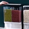 Practical-Transparent Rice Dispenser Wall Mounted Rice Storage Containers Kitchen Grain Organizer Sealed Kitchen Storage