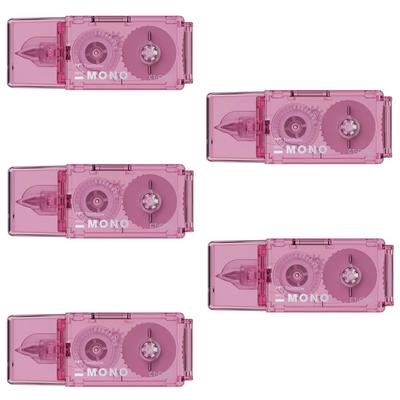 Tombow Pencil MONO Correction Pocket 5mm High Tape, Type, Width, Disposable, 4m, Pink, 5-pack (CT-CM5C81L-5P)