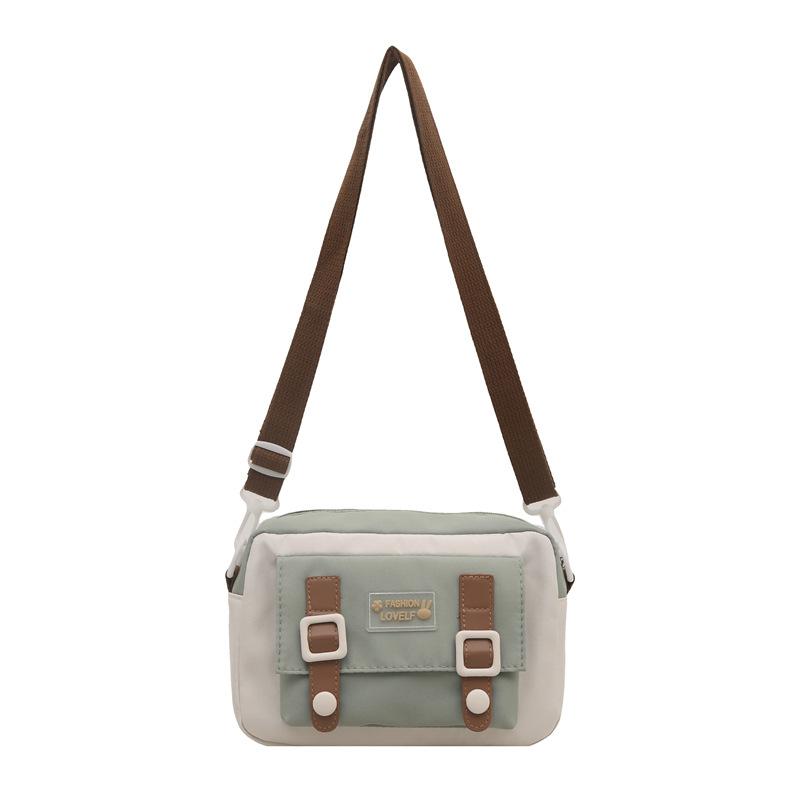 2025 niche vitality girl small fresh youth simple Mori cute canvas oblique span bag woman