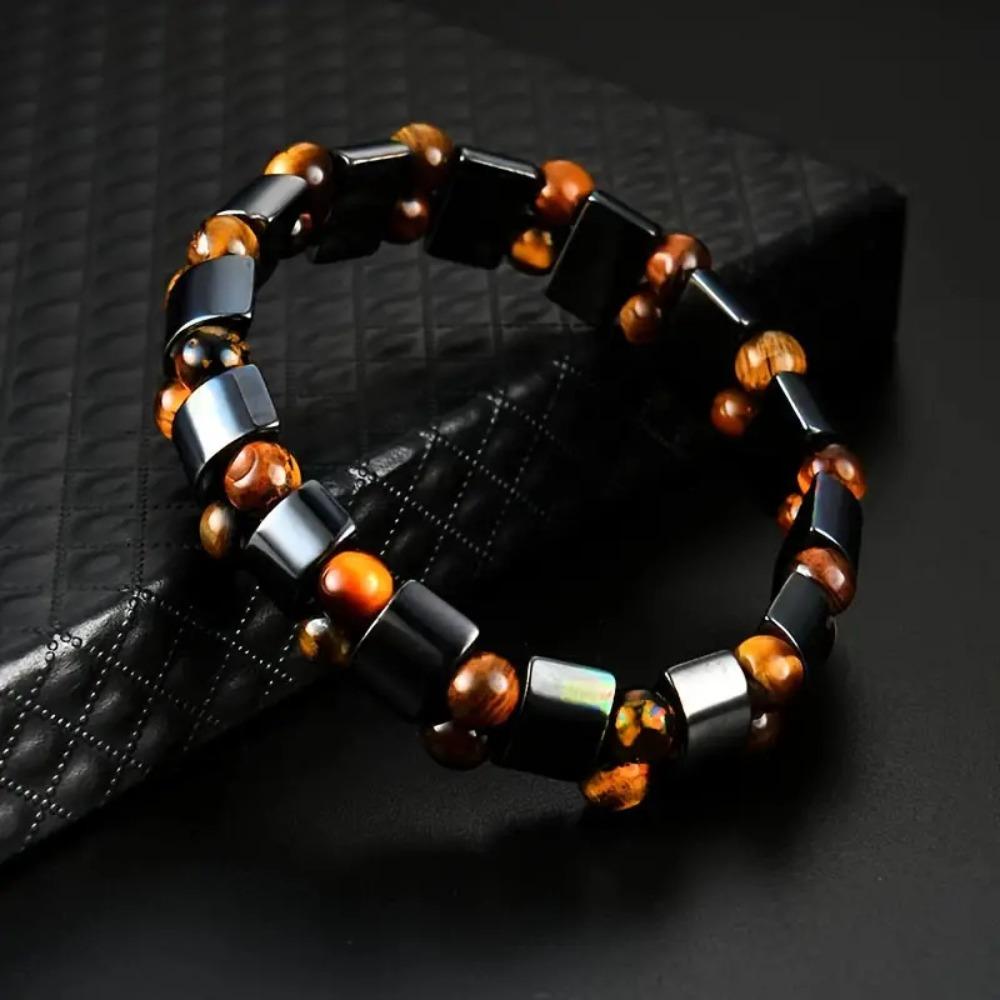 Tiger Eye Stone Magnetic Hematite Beaded Bracelets for Men Women Spiritual Abundance Money Wealth Attract Bracelet Lucky Jewelry