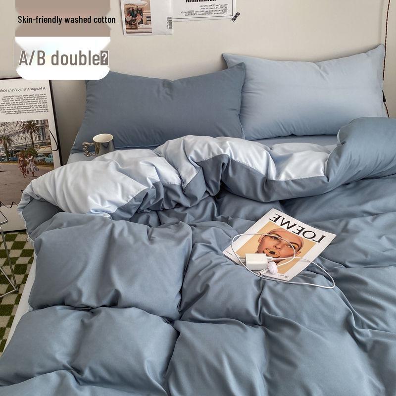 

Комплект постельного белья и пододеяльника из стираного хлопка для общежитий - Односпальный размер 2.0m Bed Sheet Set (Duvet Cover 200x230cm)