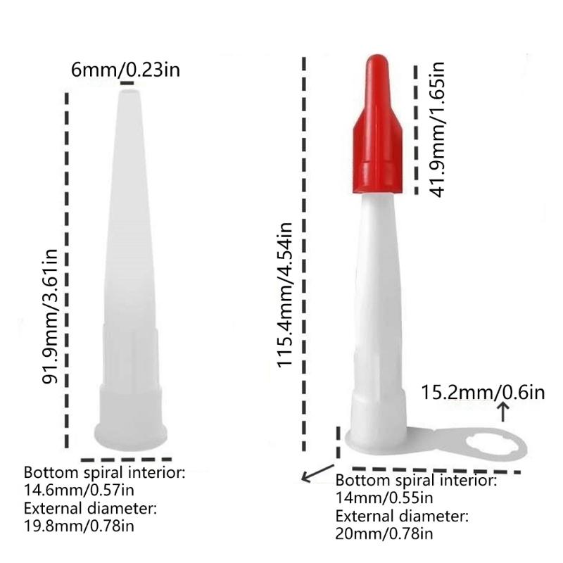 10Piece Construction Sealant Applicator Set Silicone Nozzle Tips Compatible for Standard Caulking Adhesive Projects
