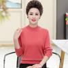 Women's 100% Pure Wool Sweater - Thick, Half High Neck for Middle-aged & Elderly, Autumn/Winter