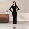 Shisanxing Quality Autumn/Winter evening gowns for women's light luxury niche design styles, annual gala hosting and performance velvet dresses
