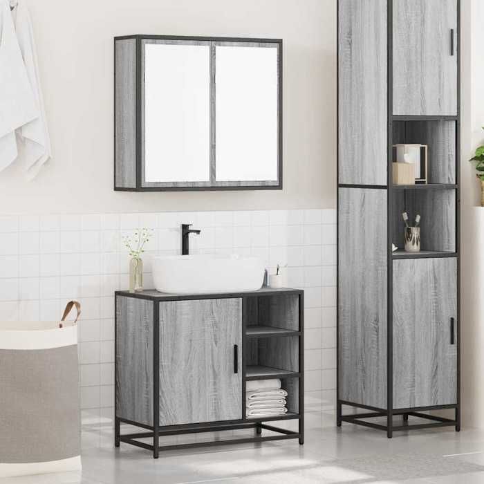 VidaXL Ensemble De Meubles De Salle De Bain 2 Pcs Sonoma Grey 3300908