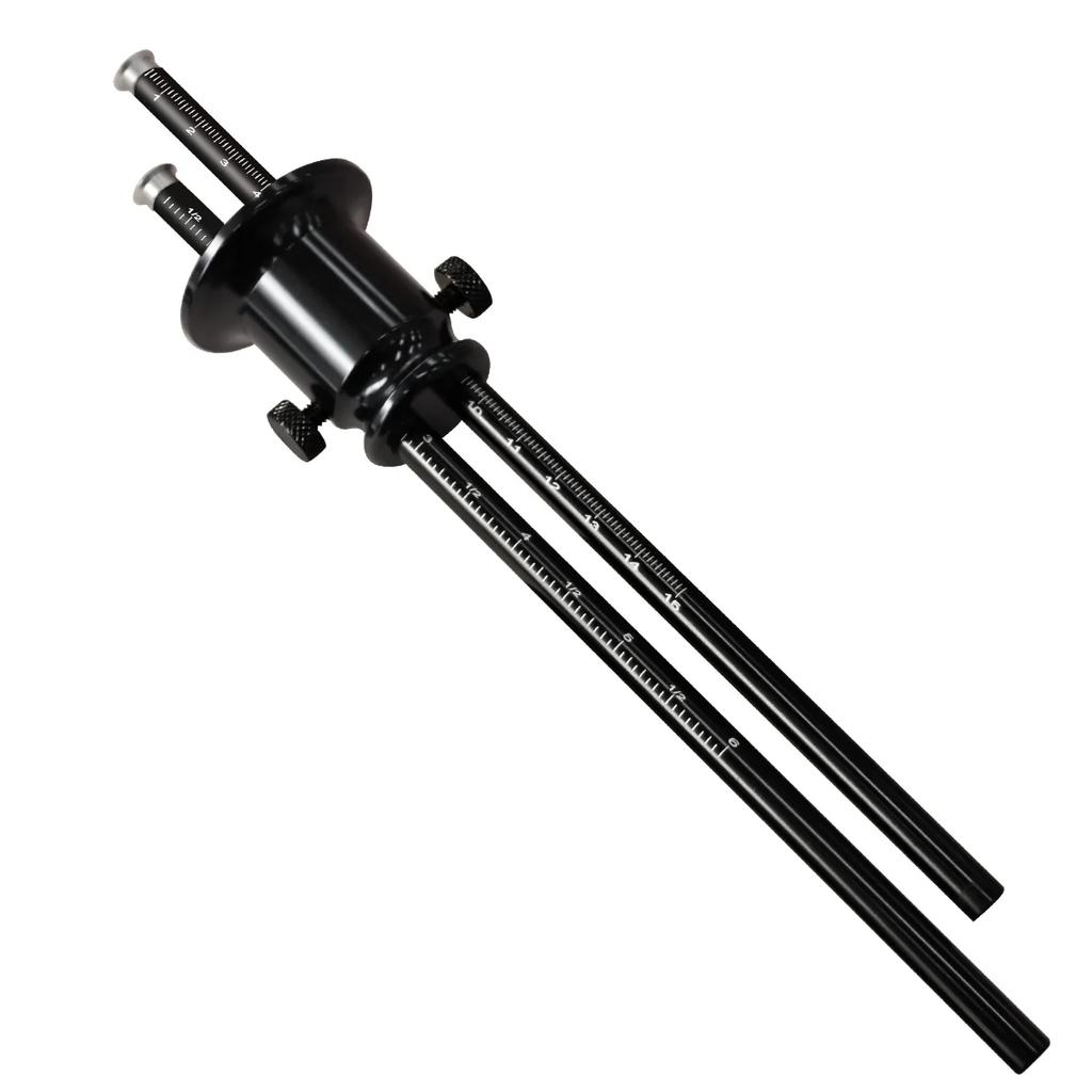 Double Head Wheel Marking Gauge Aluminum Parallel Line Drawing Tool Woodworking Marking Scriber Ruler w/ Graduated Inch&MM Scale