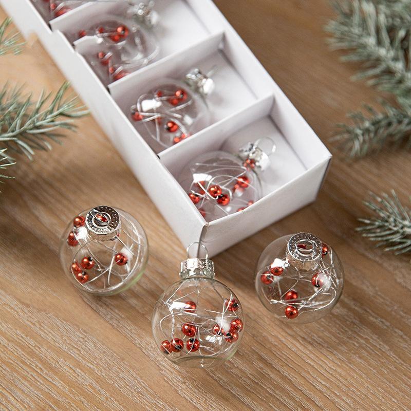 Sváteční závěsná dekorace Skleněná průhledná hvězda Přívěsek Křišťálová skleněná koule 4 cm Vánoční koule Dekorace pro sváteční akcent