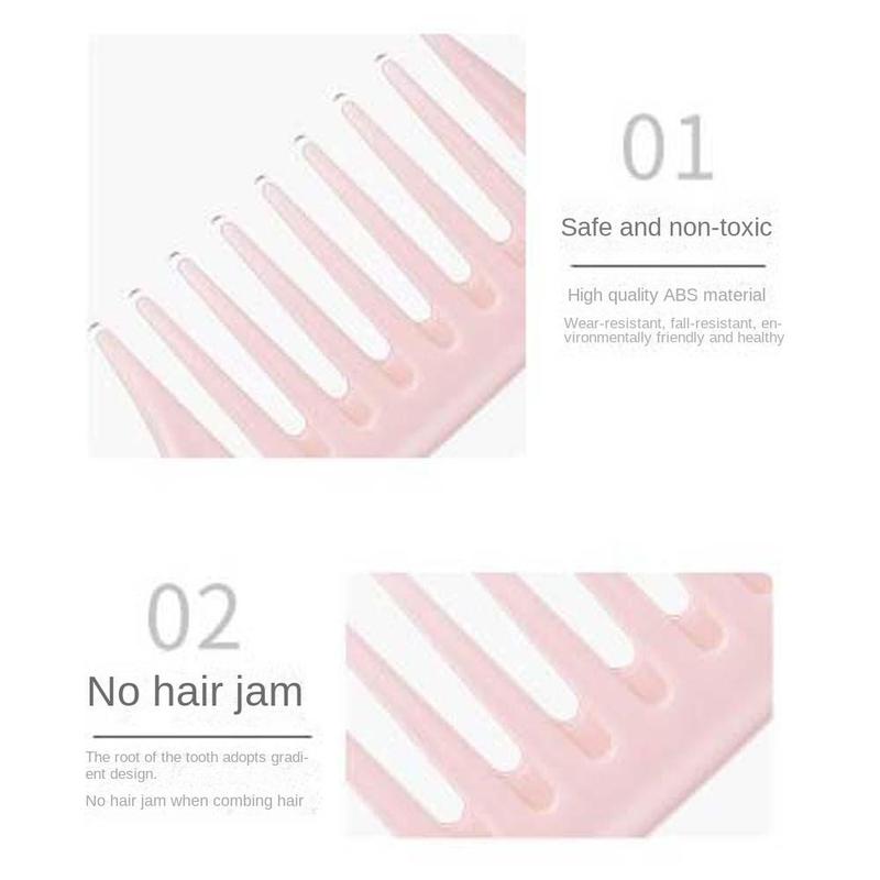 Scalp Massage Wide Tooth Comb Hairdressing Anti-static Pink Hair Brush Wet Dry Use Salon Dyeing Fine Tooth Hair Combs Hair Salon