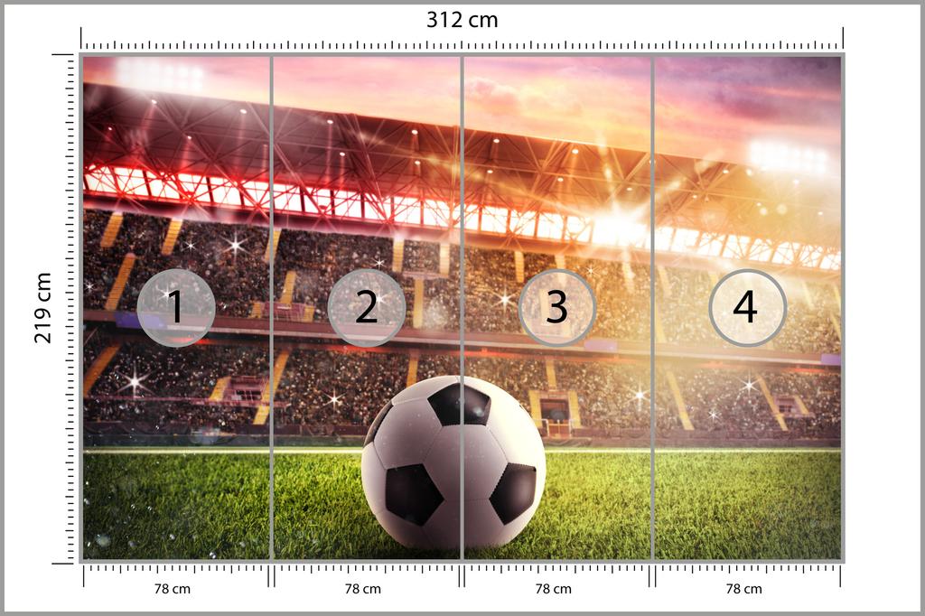 Photomural Soccer Ball In The Stadium Self-Adhesive Mural 312x219