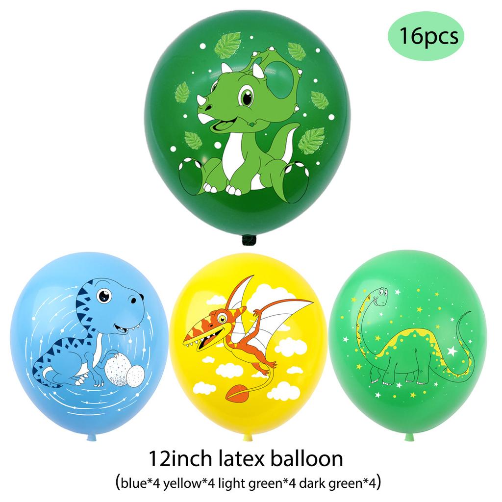 Cartoon Dinosaur Theme Cake Toppers Cute Dino Balloon Decorations Banner Tableware Set Birthday Party Supplies Baby Shower Favor
