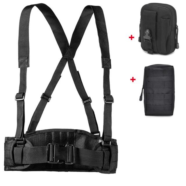 Army Military Tactical Molle Belt Special 1000D Nylon Paintball Battle Convenient Combat Girdle H-shaped Adjustable Soft Padded