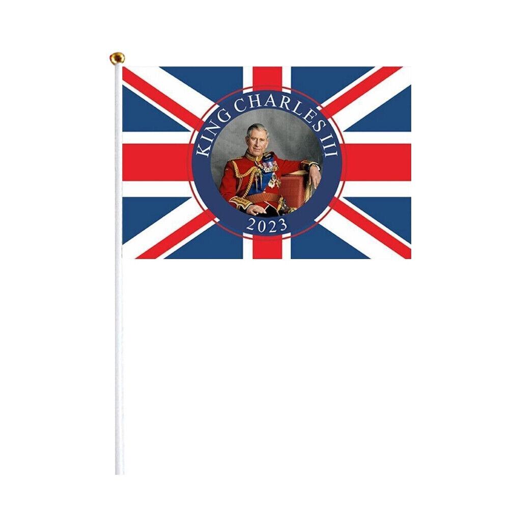 King Charles Iii Handheld Polyester Flag Vibrant Colors And Exquisite Craftsmanship