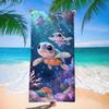 Zeeschildpad Familie Strandlaken Hart Zand Ontwerp Sneldrogend Absorberend Handdoek voor Zomervakantie