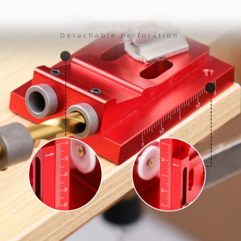 Pocket Hole Screw Jig Dowel Drill Bit Jig Set Carpentery Oblique Hole Locators Guide Joint Angled Locators Tool