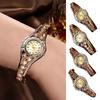 Relógio de pulso feminino luxuoso colorido com strass estilo étnico elegante redondo vintage para meninas vestido relógio de pulso joias da moda presente de aniversário