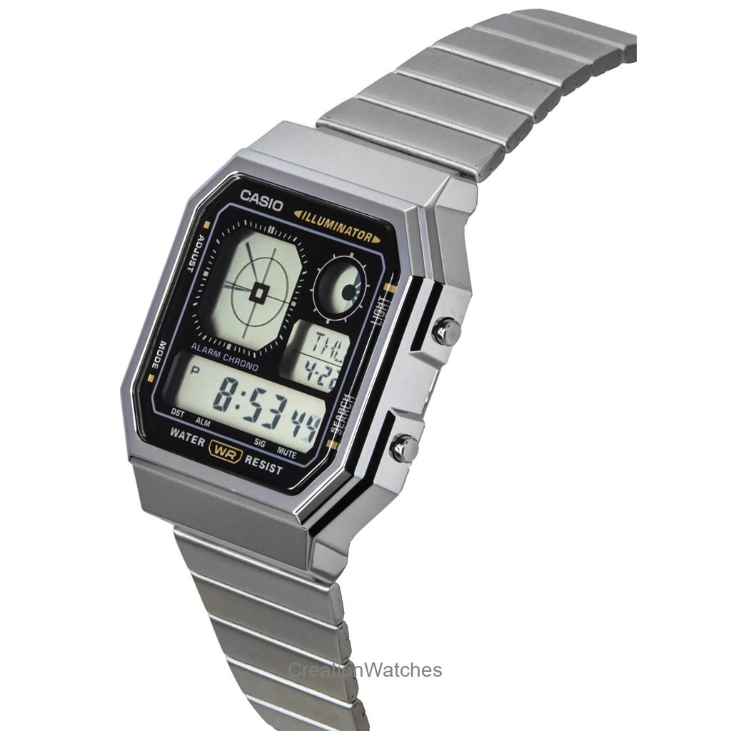 Casio Vintage Digital Stainless Steel Quartz A130WE-1A Unisex Watch