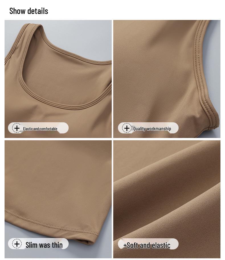 Women's Breathable Push-Up Shaping Sports Vest with Integrated Cups - Elastic Yoga Fitness Top