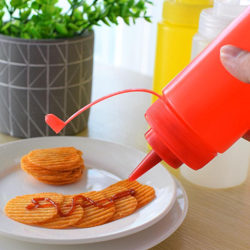 Food Grade PE Squeeze Bottle for Seasoning, Honey, or Ketchup - Pointed Mouth for Easy Use