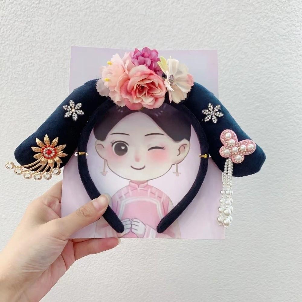 Flower Hanfu Headband Pearl Ancient Style Hair Hoop Classical Chinese Style Headwear  Princess