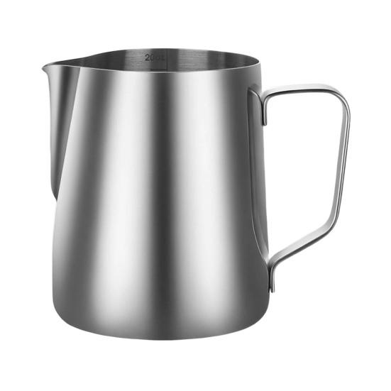 Coffee Frother Jug with Scale Stainless Steel Milk Frothing Pitcher, Professional Latte Art Cup Espresso Tool Measurement Scale, Dripless Spout