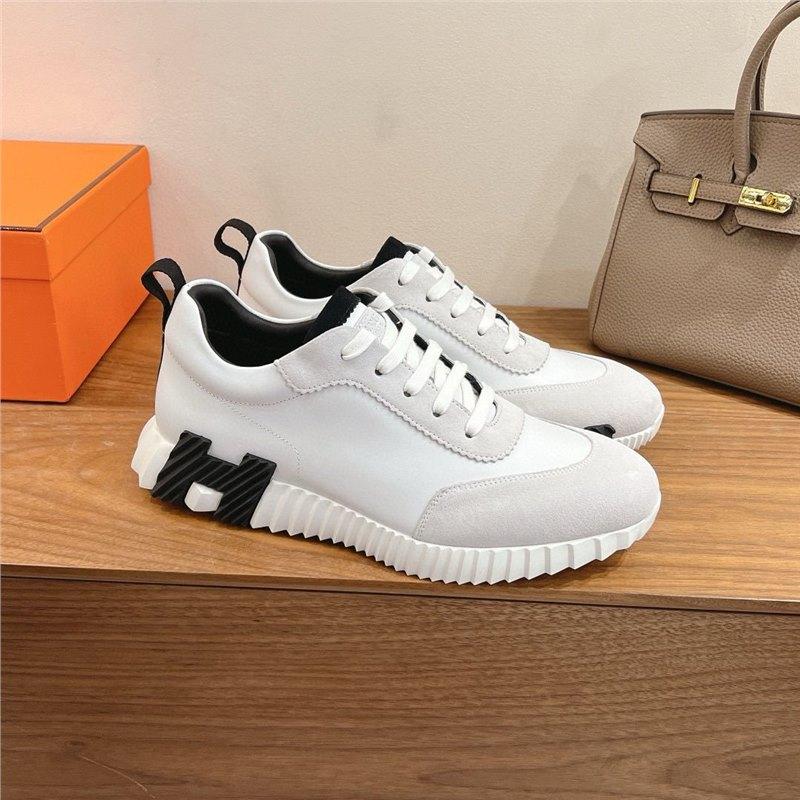 European high-end sports and leisure shoes new breathable simple leather lace-up running trend sports shoes