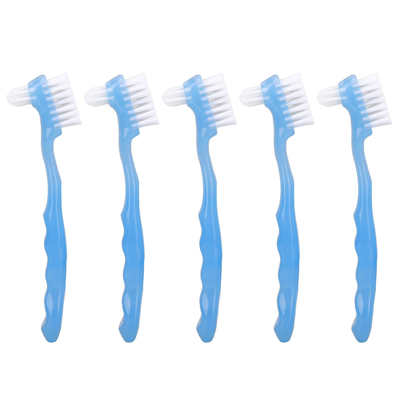 

5pcs Denture Brush Set Professional Travel Portable Double Sided False Teeth Cleaning Brush for Elderly