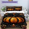 3pc Gothic Pumpkin Cover Set - 1 Quilt Cover + 2 Pillowcases, All Seasons Bedroom Setting, Perfect for Home042