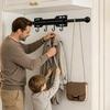 Valet-Stange Verstellbar Ausziehbar Karbonstahl Verlängerung Mit 4 Haken Wandmontage Valet-Stange Für Zuhause Schlafsaal Zimmer Küche Auslage