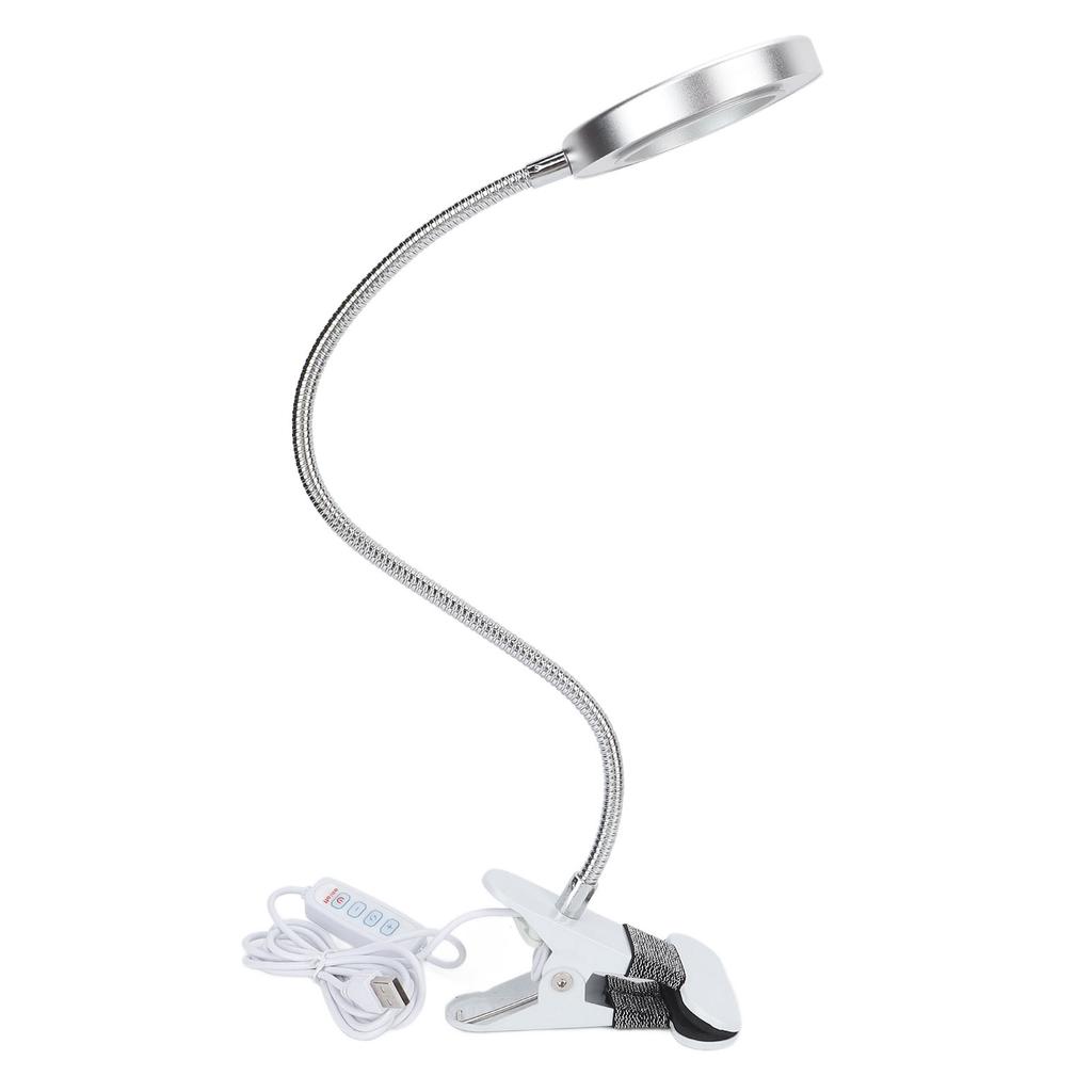 USB Desk Reading Lamp 3 Color Temperature 10 Gears Tattoo LED Light Lamp with Magnifying