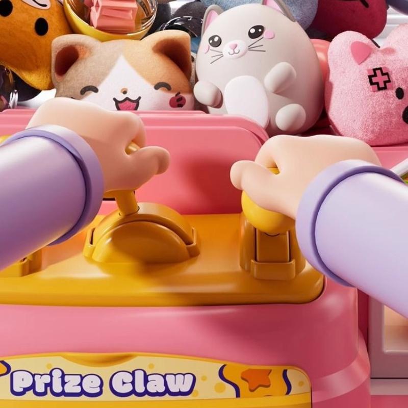 Mini Claw Machine Toys Dual Power Supply Children Electric Coin Operated Clip Doll Game Machines Kids Birthday Christmas Gifts
