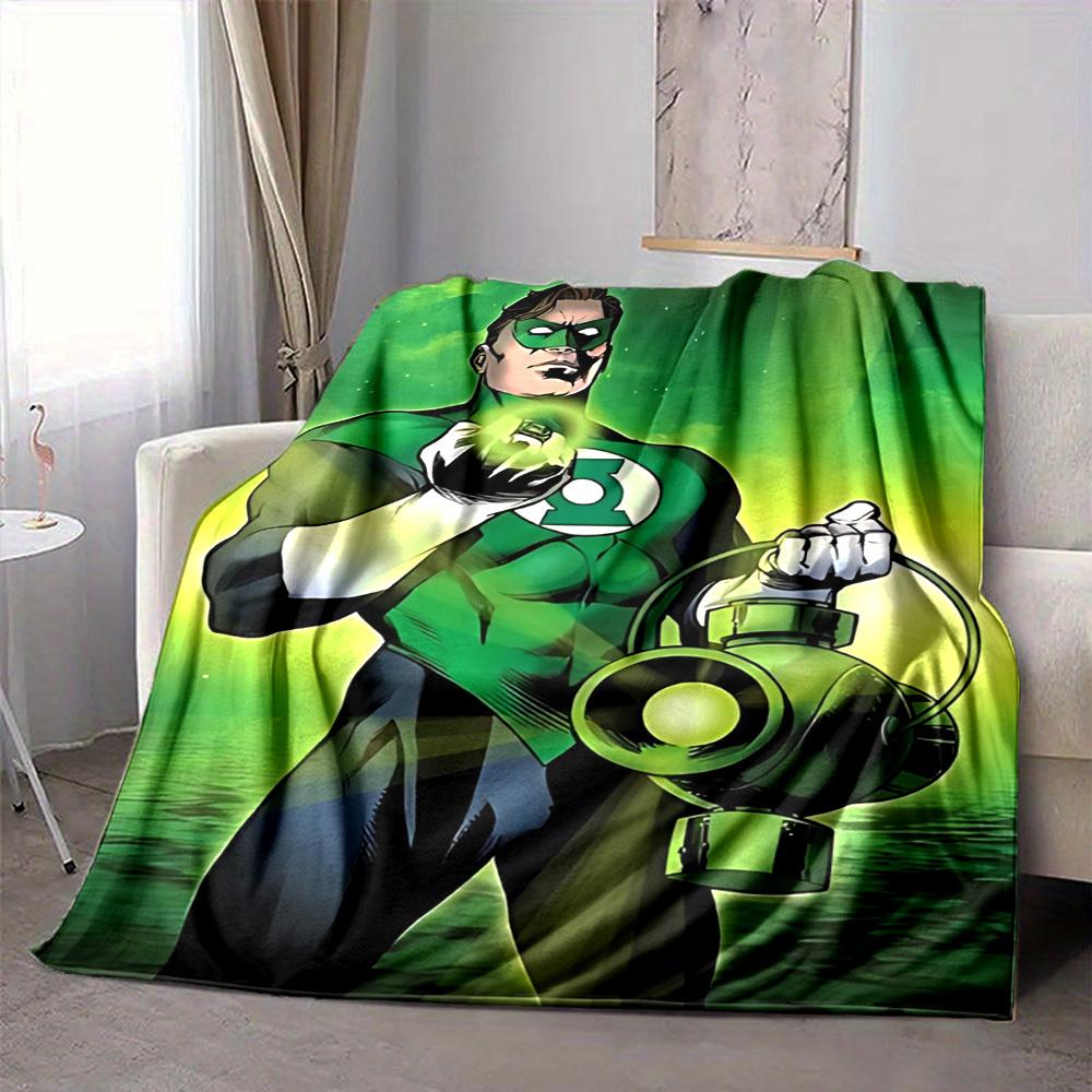 1 Stück Green Lantern Ring Decke Polyesterfaser, Ganzjahreskomfort für Sofa, Bett, Büro, Auto, Camping, Ideale Heimdekoration & Geschenk, Bürokomfort
