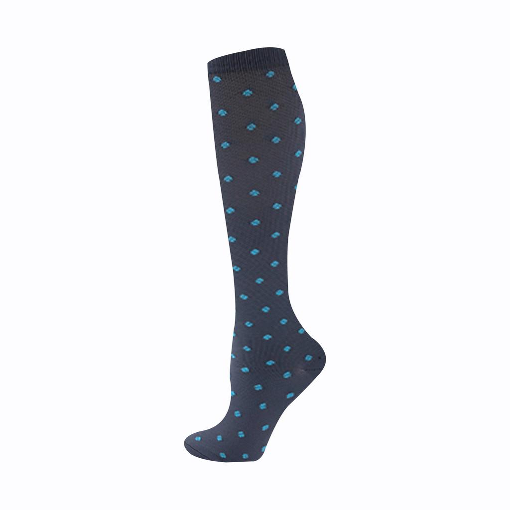 Compression Socks Small Dots Stripe Candy Color Varicose Vein Nurse Sports Running Calf Pressure Stockings Protect Feet Support
