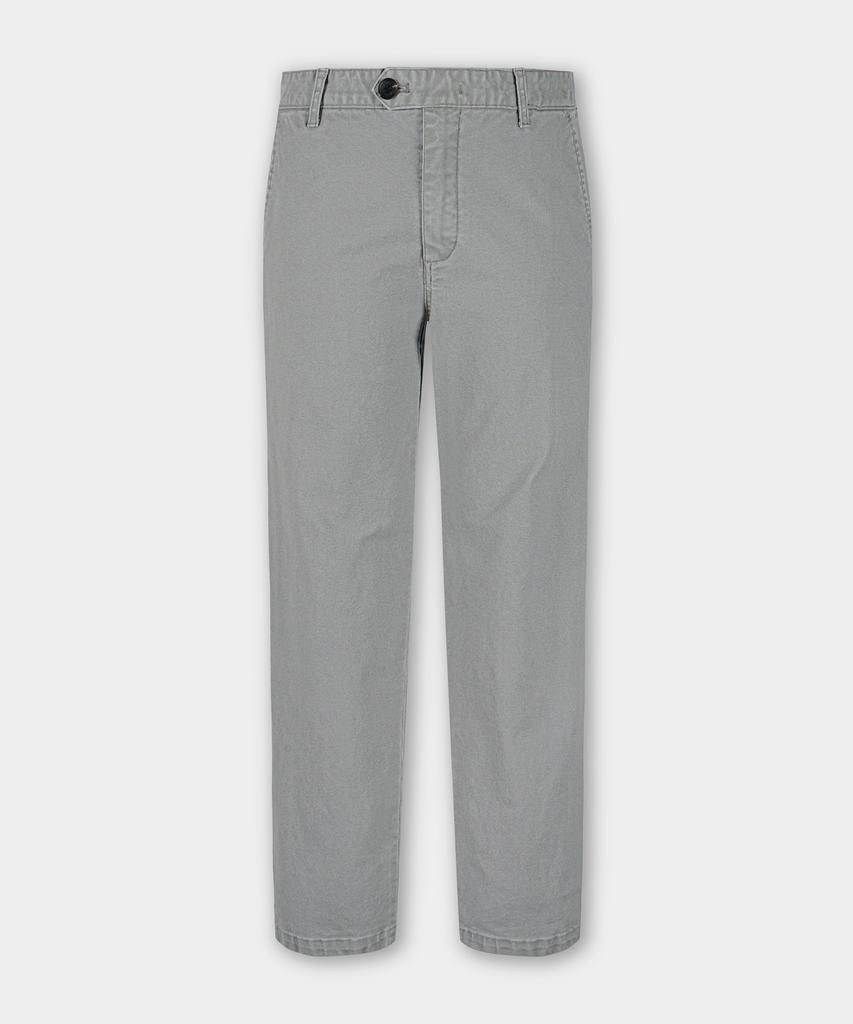 BIRBANTE Garment-Washed Spandex R.C. Fit Chino Pants - Light Gray