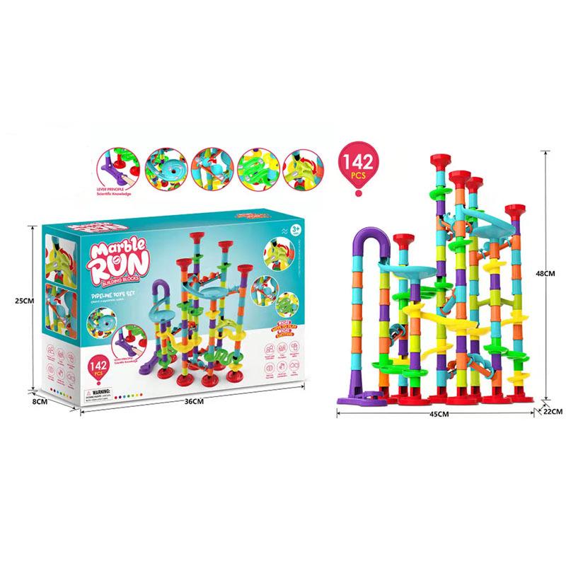 Versatile Interlocking Slide Blocks: 3D Marble Run Ejection Pipe Maze Toys