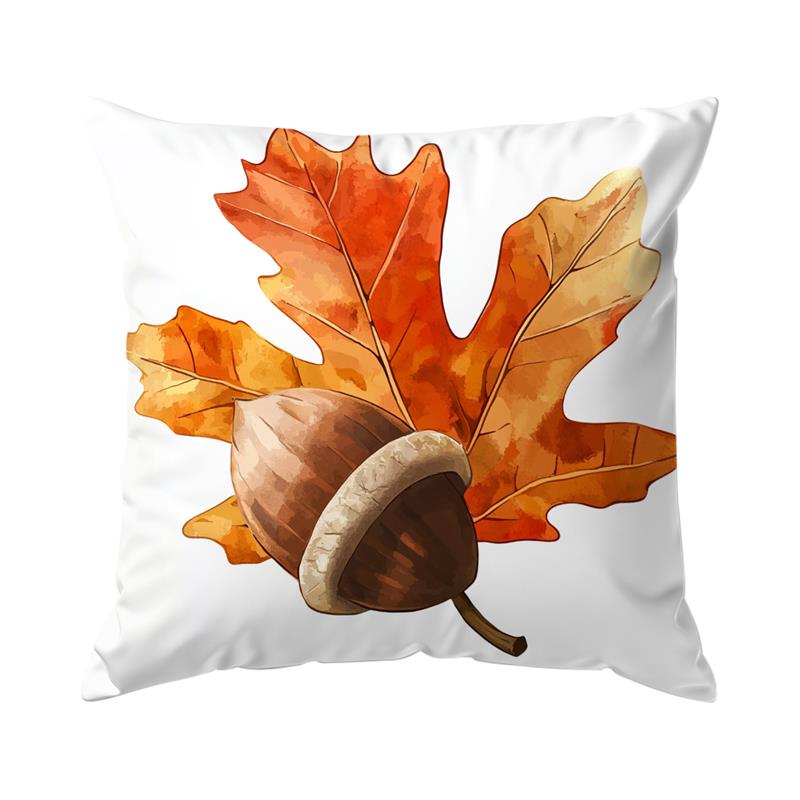 Home Decor Autumn Oak Leaves And Acorns Throw Pillow Covers Pattern Cushion Cover Suitable For Sofa Bedroom Car Pillow Cover