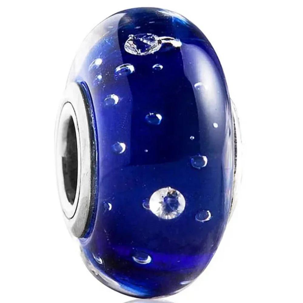 Bunte Murano Glas Echte Kupfer Blume Blatt Kosmische Regenbogen Anhänger Perle Für Armbänder DoItYourself Damenschmuck Geschenke