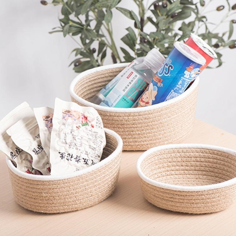 Multipurpose Handmade Cotton Rope Storage Baskets for Decoration and Storage Versatile Organizers Home Accessory